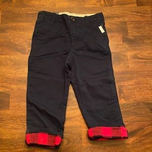 Baby Gap Flannel Lined Navy Chino